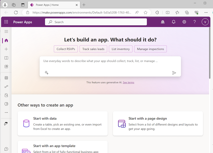 login your Power Apps account